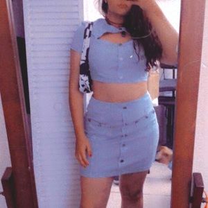 Cute skirt set (light blue)